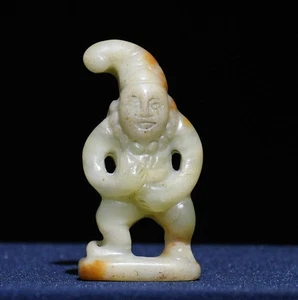 5.5CM ancienne dynastie naturelle hétien Jade peuple sculpture humaine statue - Bild 1 von 5