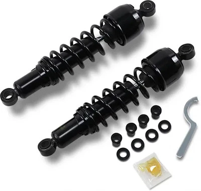 DS Black 13in Rear Shock Absorber Pair Harley Davidson Sportster 1000 79-85 - Image 1 of 3