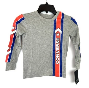 Converse Youth Boy’s Grey Long Sleeve Shirt Size 5 - Picture 1 of 3