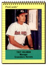 1991 Greensboro Hornets ProCards #3075 Trey Hillman Arlington Texas TX Card