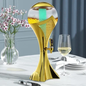 3L Sphere Beverage Dispenser Wine Dispenser W/ LED Light+Ice Tube For Bar Party - Picture 1 of 17