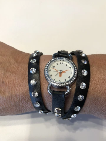 Texas Longhorns Seasons Jewelry Watch With Wrap Around Leather Band Cover