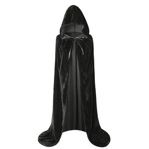 Full Length Hooded Cloak Unisex Velvet Halloween Christmas Cosplay Costumes A... - Picture 1 of 6