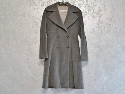 Women's MAX MARA Italy Wool Angora Long Coat Overcoat Grey Rare US/8 UK/10 - Image 1 of 4