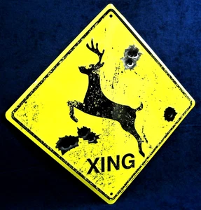 DEER Xing - *US MADE* Embossed Metal Sign - Yard Man Cave Garage Shop Bar Decor - Picture 1 of 9