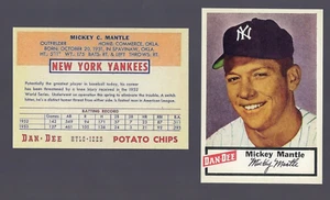 1954 DAN DEE POTATO CHIPS REPRINT MICKEY MANTLE YANKEES - Picture 1 of 1