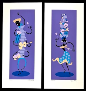 Calypso Pair SHAG PRINTS Silkscreen Serigraph 10 Color Unframed Signed 2002 Nice - Picture 1 of 3