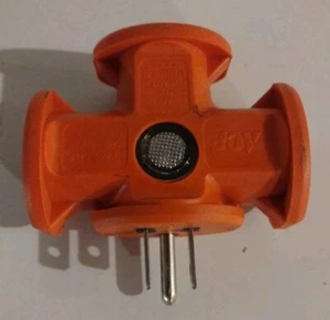 3 Way Outlet Wall Plug Grounded Adapter T-shaped With LED Power Indicator - Picture 1 of 2