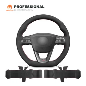 Suede Car Steering Wheel Cover for Seat Leon Ibiza (FR|CUPRA) Alhambra Arona FR - Bild 1 von 12
