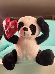 Brazos de felpa con pilas y movimiento de globo PANDA BEAR Peek A Boo Día de San Valentín - Imagen 1 de 12