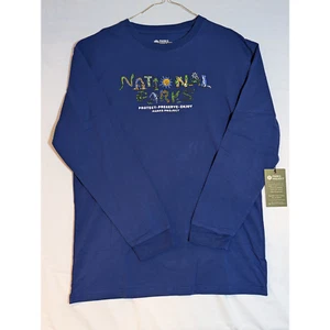 T-shirt manica lunga Doodle anni 90 Parks Project Parchi Nazionali nuova con etichette colore navy taglia media - Foto 1 di 5