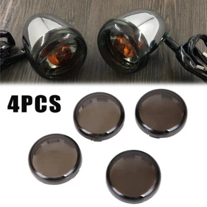 Cubiertas de lentes de luz con señales de giro de humo aptas para Harley Dyna Fatboy Sportster 1200 - Imagen 1 de 12