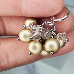 Cluster Glass dangle beaded earrings multi-colored beads - Picture 1 of 9