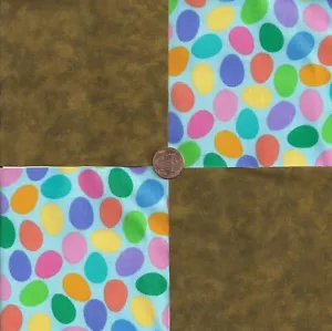 Brown Eggs 4 inch 100% Cotton Novely Fabric Squares FS2 - Picture 1 of 4