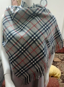 Burberrys Grey nova check wool scarf shawl wrap - Picture 1 of 10