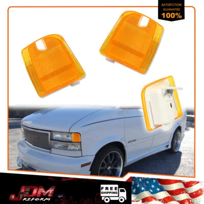 For 1995-2005 Chevrolet Astro GMC Safari Amber Lens Chrome Side Corner Lights 2X - Image 1 of 4