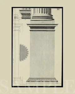 Vintage Technical Architecture Drawing Artwork Picture 8X10 New Art Print Old - Picture 1 of 3