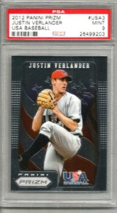 2012 Panini Prizm Justin Verlander USA Baseball PSA 9