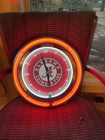 alabama crimson tide red led clock Cover