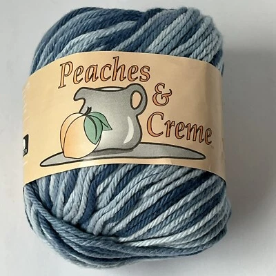 Peaches & Creme Cotton Yarn Blue FADED DENIM #181 Made In USA 4PLY Worsted 2 oz. - Image 1 of 4