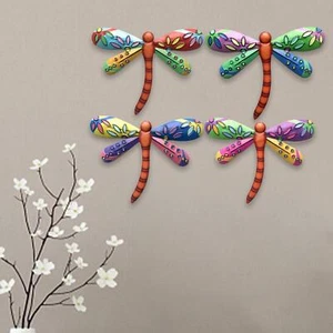 Metal Dragonfly Hanging Wall Art Home Garden Decor Outdoor Statue - Picture 1 of 29