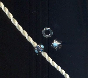 Ciondolo argentato + smalto azzurro x catene snake 4mm - Imagen 1 de 1