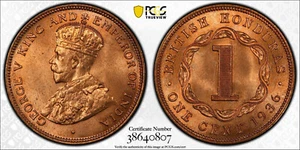 British Honduras, 1936 George V Cent. PCGS MS 66 Red. 40,000 Mintage. - Picture 1 of 4