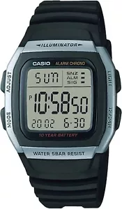 Reloj digital estándar oficial W-96H-1AJH/Luz LED, cronómetro, 5 cajeros automáticos - Imagen 1 de 4