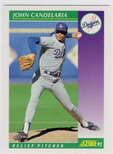 John Candelaria 1992 Score Baseball Base Common #350 Los Angeles Dodgers