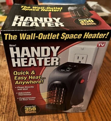 (New, Sealed)Handy Heater 350W Wall Outlet Electric Space Heater - Image 1 of 4