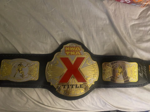 TNA X DIVISION CHAMPIONSHIP REPLICA WRESTLING Title BELT Signed Autograph WWE Cover