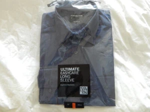Debenhams Eaycare polyester Cotton Shirt blue - 38cm / 15” - Picture 1 of 1