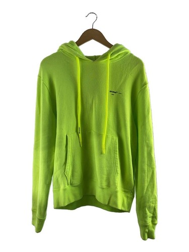 Felpa con cappuccio OFF WHITE M cotone verde tinta unita OMBB034R20D25017 usata
