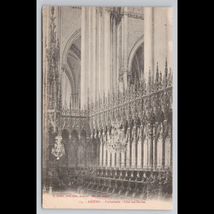 Postal de colección catedral de Amiens Francia parte posterior indivisa vista panorámica sin publicar - Imagen 1 de 4