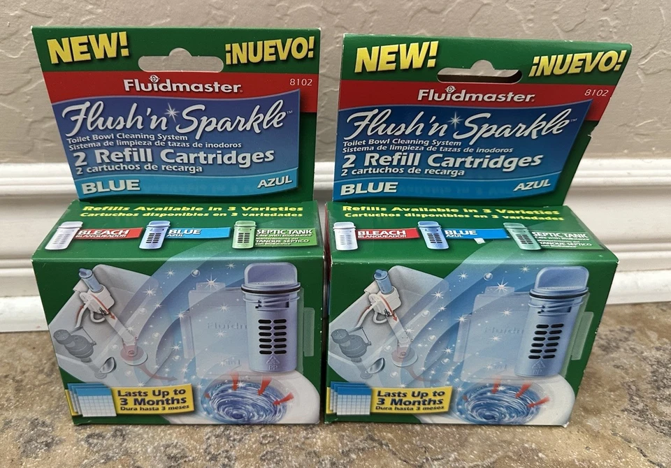 Fluidmaster 8102 Flush'n Sparkle Self-Cleaning Toilet Bowl System Refills, 2 Lot - Image 1 of 3