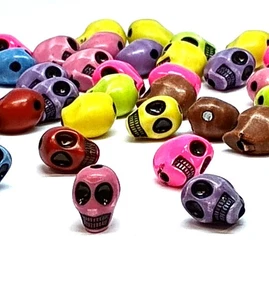 25pcs 12mm Halloween gothic acrylic skull beads for Jewellery Making DIY Craft - Picture 1 of 12