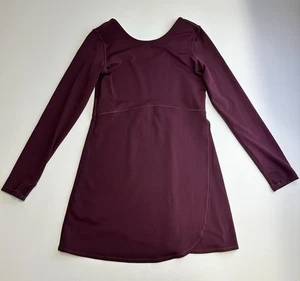 Athleta Girl’s Maroon Long Sleeve Chit Chat Wrap Dress Athletic XL/14 - Picture 1 of 4