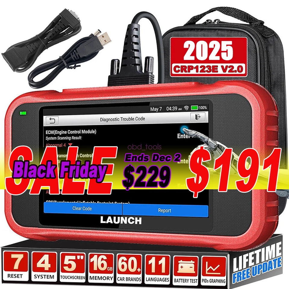Launch CRP129X V2.0 OBD2 Car Scanner Engine ABS SRS SAS TPMS EPB Diagnostic Tool