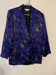 Vintage 80’s Ann Taylor 100% Silk Floral Print Blazer Size 4 Gorgeous! - Picture 1 of 6