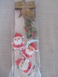 NIP Vintage Adorable Santa Bow Christmas Decoration Ornament Wall Hanging - Picture 1 of 2