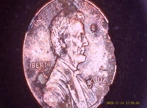 💠🪙💠2002 D Lincoln Cent ~ Defective Planchet Error, Cuds Delaminating - Picture 1 of 5