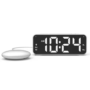 USB Enableds Bedsides Vibratings Alarm Clock with Bed Shakers for Deep Sleepers - Picture 1 of 10