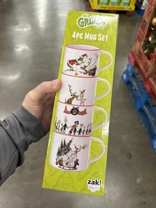 Juego de 4 tazas apilables aptas para lavavajillas Zak Designs The Grinch Dr. Seuss 15 oz - Imagen 1 de 3