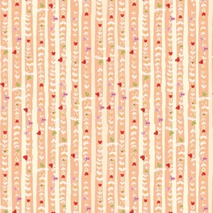 FOLLOW YOUR JOY ~ Herzen Streifen in Pfirsich ~ Kelly Rae Roberts ~ Rosen Blumen - Bild 1 von 1