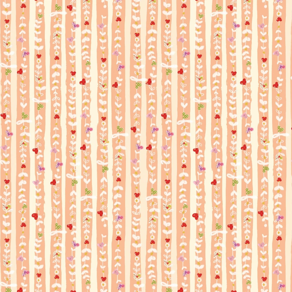 FOLLOW YOUR JOY ~ Corazones Rayas en Melocotón ~ Kelly Rae Roberts ~ Rosas Flores Foto 1 de 1