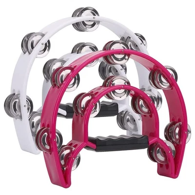 2Er-Pack 10--Tamburin, Zweireihig, für Erwachsene, Halbmond-Musik-Tambu1837 - Bild 1 von 4