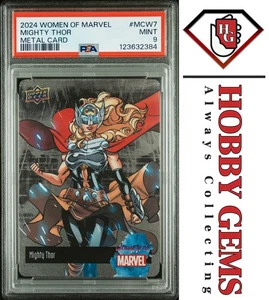 MIGHTY THOR PSA 9 2024 Upper Deck Women of Marvel Metal Cards #MCW7 - Picture 1 of 2