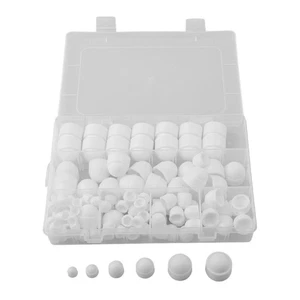 Easily Organized Pack of White Hexagonal Nut Covers Totaling 145 Items - Picture 1 of 12