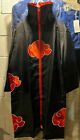 Naruto Anime Costume Cosplay Black Zip up Robe with Headband Ring Necklace L New