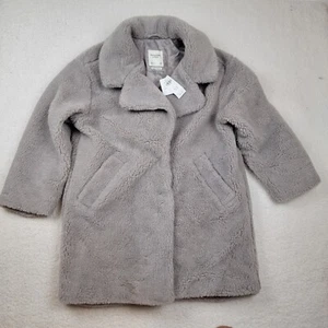 NWT Abercrombie & Fitch A&F Teddy Coat Gray Size MEDIUM  - Picture 1 of 9